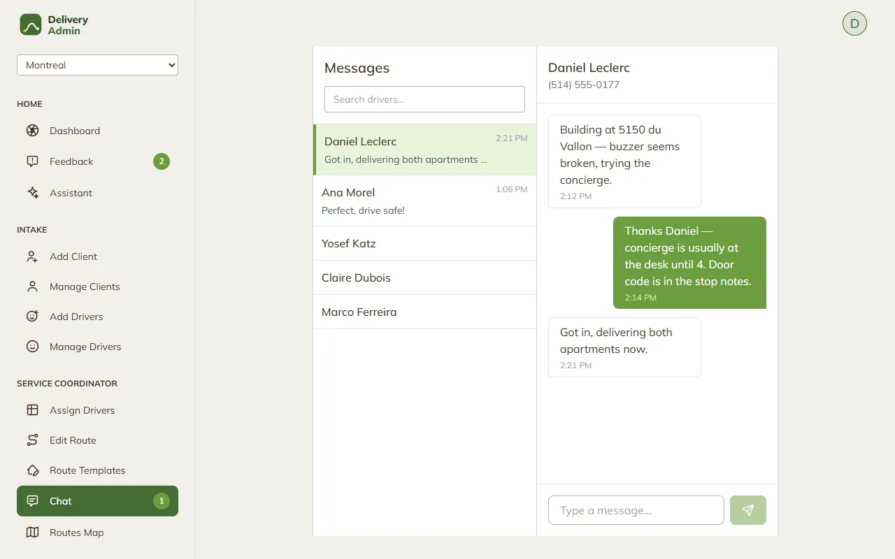 MADA Driver App — The Admin Console. — screen 4 of 5